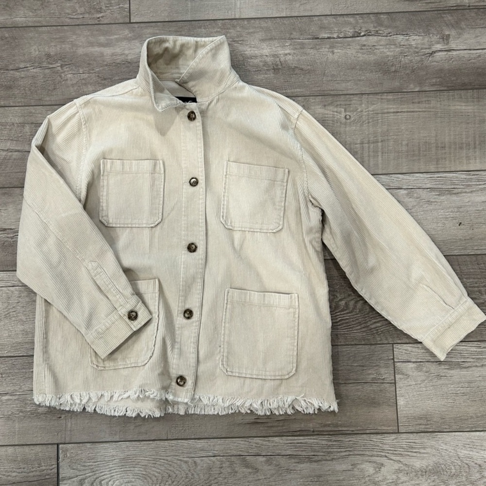 Hollister Cream Utility Corduroy Jacket